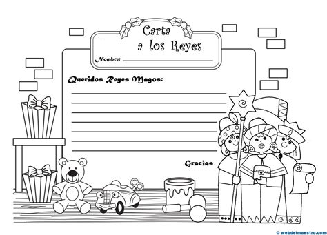 Formato De Carta A Los Reyes Magos Para Pedir Regalos Para Imprimir Y