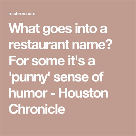 What Goes Into A Restaurant Name For Some Its A Punny Sense Of