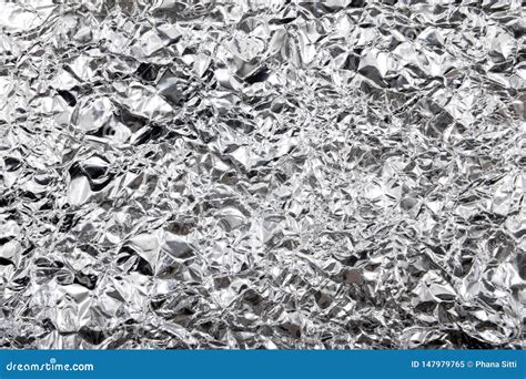 Silver Rough Wrinkle Foil Texture Silver Foil Texture Background Stock