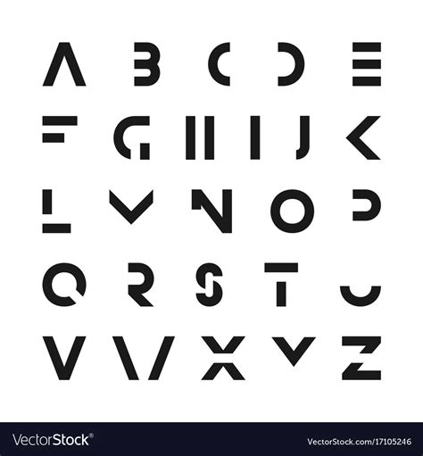 Simple Modern Font Vector Minimalistic English Alphabet Futuristic Hot Sex Picture