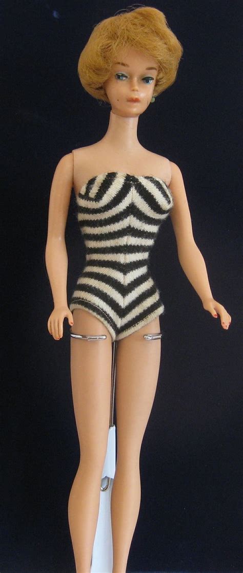 barbie bubblecut black white swimsuit and heels black and white