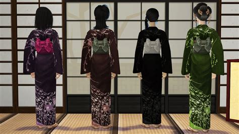 Mod The Sims Kimonos Fan Pattern Kimono Recolor