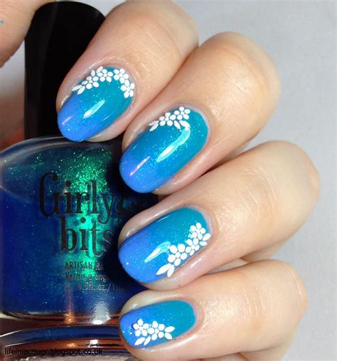 Life in Lacquer: Blue Flower Nail Art