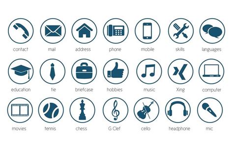 20 Modern Icons For Personal Cv Resume By Mega Effects™ Graphic
