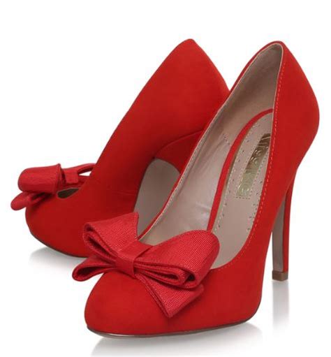 Miss Kg Gem Red Bow Front High Heels Shoeperwoman