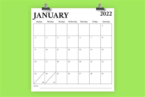Square 2022 Calendar Template Instant Download Bold Serif Etsy