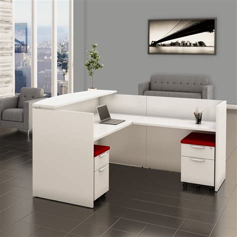 White Reception Desk With Filing System Office Furniture Ez