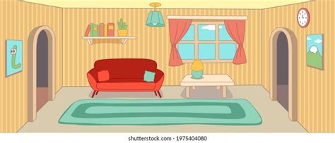 Living Room Cartoon Scene Animation Cartoon Stock Vector Royalty Free