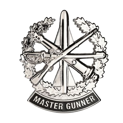 Us Army Identification Master Gunner Sta Brite Full Size Pin On Bad