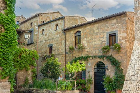 View Of Some Houses In The Village Of Civita Di Bagnoregio Viterbo
