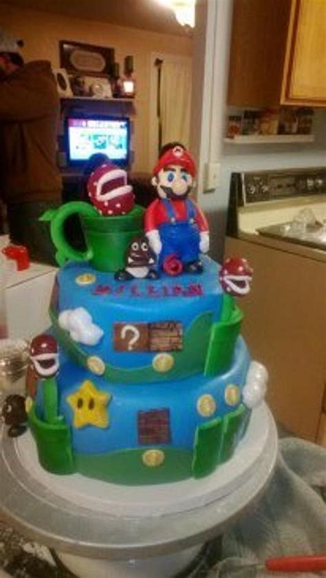Then i crumb coated it with buttercream and chilled in fridge for an hour. Super Mario Birthday Cake - cake by StoryCakes - CakesDecor