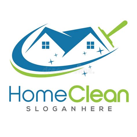 House Cleaning And Cleaning Service Logo Stock Vector Illustration Of