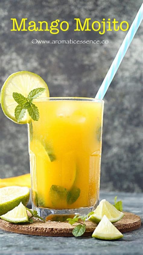 Virgin Mango Mojito Aromatic Essence Refreshing Drinks Summer Drinks