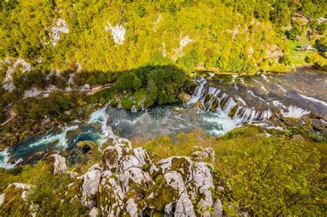 Strbacki Buk Waterfall Croatia And Bosnia Border Stock Image Image
