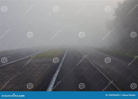 Road With Fog In The Morning Misty Highway Stock Image Image Of