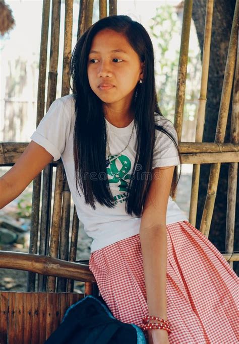 Asian Portrait Student Girl In School Uniform Stock Photo Image Of