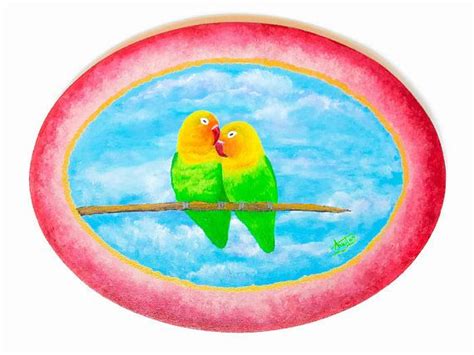 Love Birds Painting Original Acrylic Painting Feng Shui