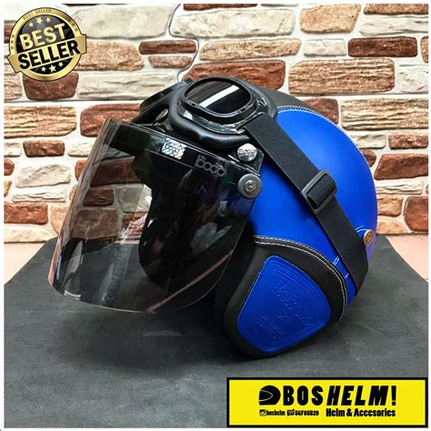 Katalog design custom helmet for your safety style. Harga Helm Bogo Kaca Datar Original - Jual Helm Retro Bogo ...