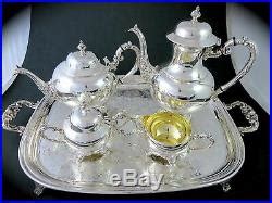Gorgeous Vintage Wm A Rogers Silverplate Coffee Tea Set