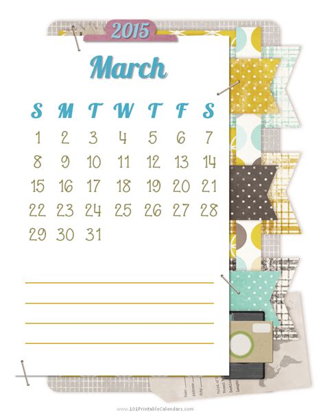 March 2015 Printable Calendar Printable Hub