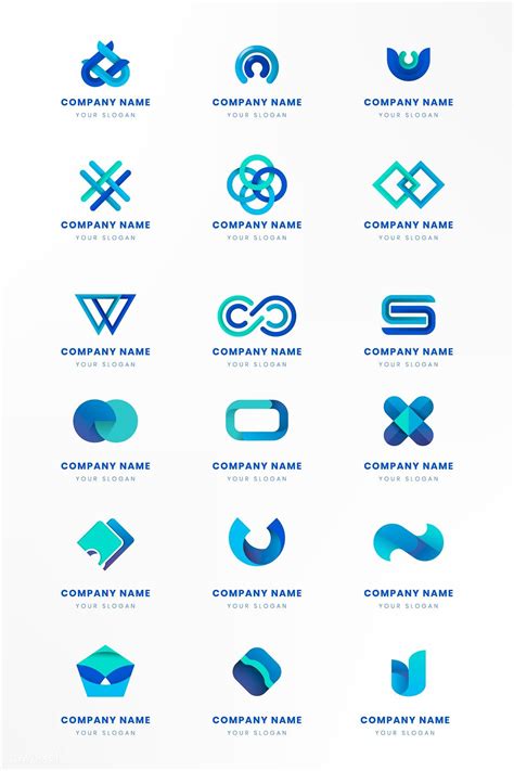 Blue Logo Branding Design Vector Set Premium Image By
