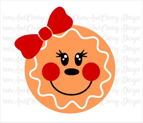 Gingerbread With Bow Svg Girl Gingerbread Svg File For Cricut Etsy Svg Files For Cricut