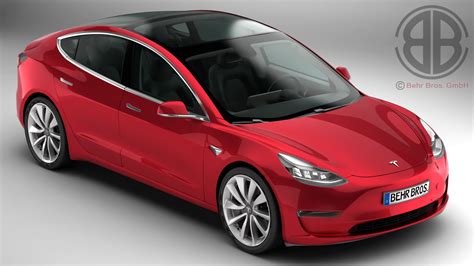 Tesla 3 2018 Modelled 3d Model Turbosquid 1296795