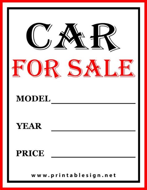 Car For Sale Sign Pdf Free Download