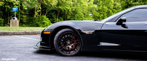 Black Chevrolet C6 Z06 Corvette Forgestar F14 Wheels In Forgestar