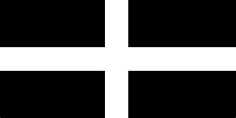 The flag of cornwall is a black background with a white cross. Cornish Flag, Cornwall has its own banner