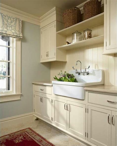 The kitchen will seem even bigger than it actually is, making it a good choice for rooms that are particularly small. Love this color! | Laundry room sink, Cream colored ...