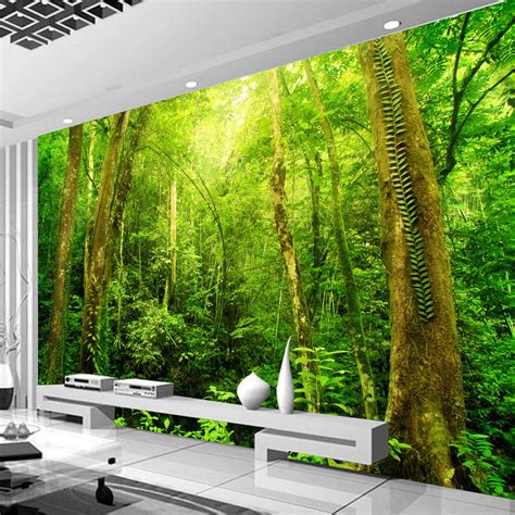 Custom Wallpaper Mural Sunshine Forest Tree Landscape Bvm Home