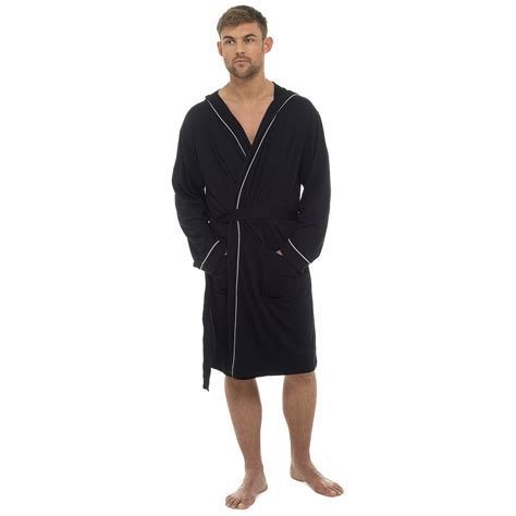 Mens Lightweight Robe Summer Dressing Gown Cotton Bathrobe