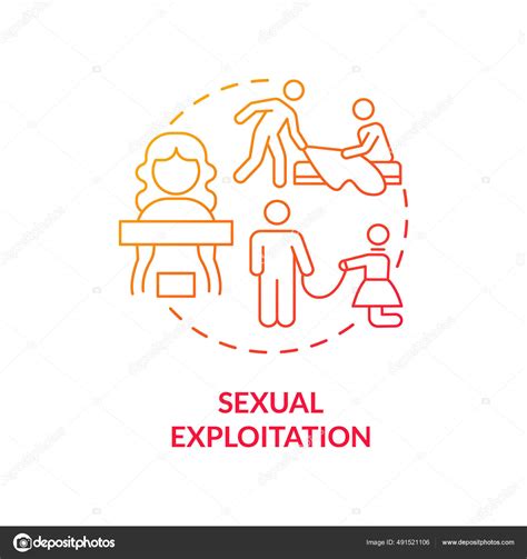 Exploitation Sexuelle Icône Concept Rouge Harcèlement Sexuel Abus Idée Abstraite Image