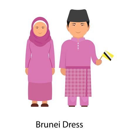 Brunei Dress Couple 2527640 Vector Art At Vecteezy