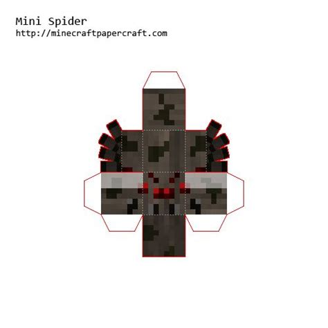 Papercraft Mini Spider Minecraft Crafts Minecraft Printables Paper