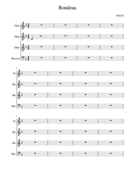 Rondeau Sheet Music For Flute Oboe Bassoon Mixed Quartet