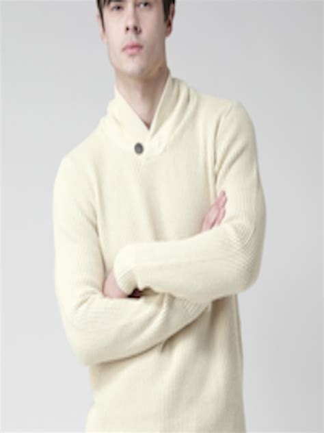 Buy Blend Men Cream Coloured Patterned Slim Fit Sweater Sweaters For