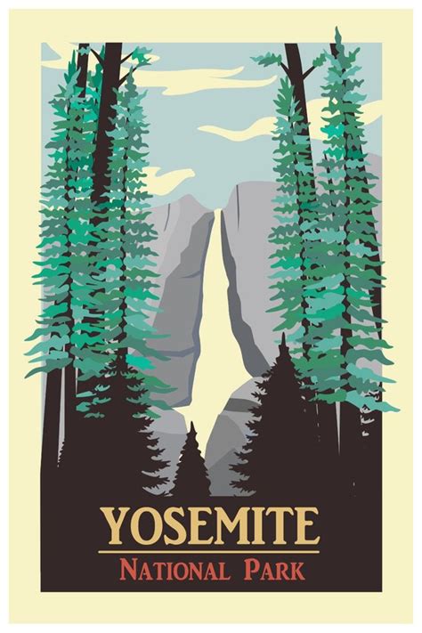 Yosemite Travel Poster Yosemite Art Yosemite Print Yosemite Etsy In
