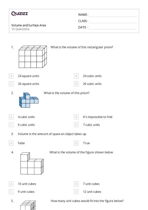 50 Volume And Surface Area Worksheets For 12th Grade On Quizizz Free