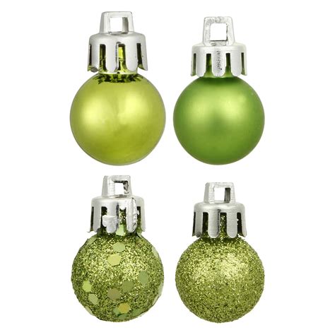 12ct Lime Assorted Finishes Ball Shatterproof Christmas Ornament Set
