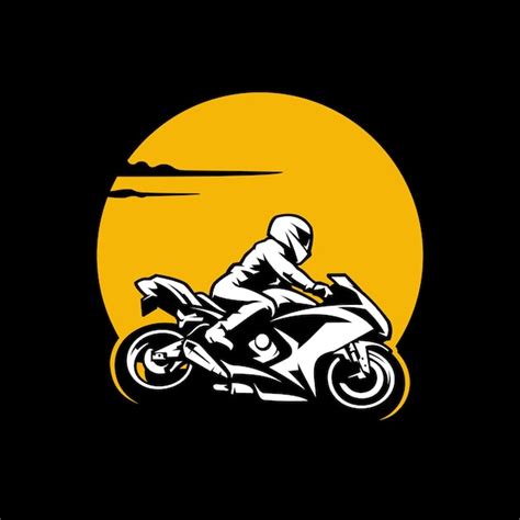 Premium Vector Biker Riding Motorcycle Logo Vector