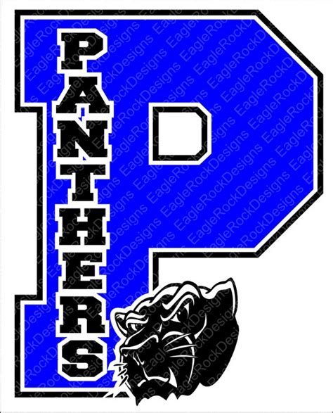 Panthers Varsity Letter Svg Dxf Eps Cut File For Cameo And Etsy
