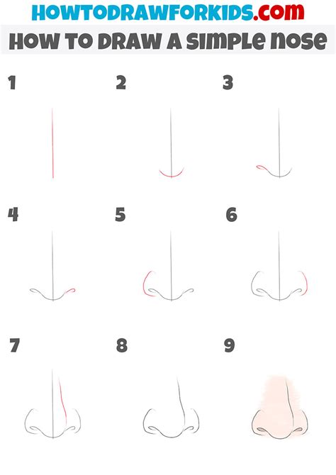 How To Draw A Simple Nose Easy Drawing Tutorial For Kids