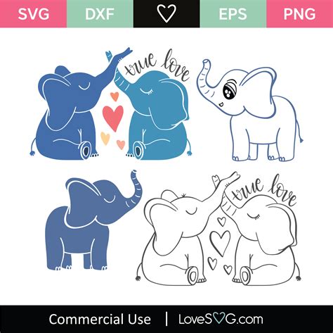 Baby Elephants SVG Cut File - Lovesvg.com