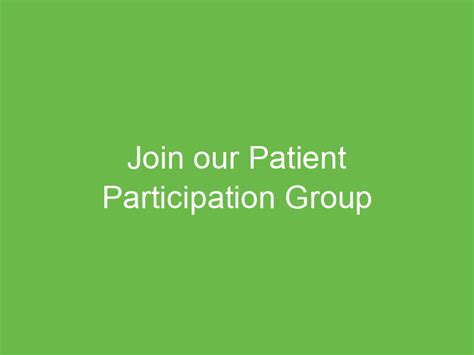 Join Our Patient Participation Group St James Medical Centre
