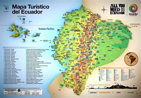 Mapas de atractivos turísticos en Ecuador PlanetAndes