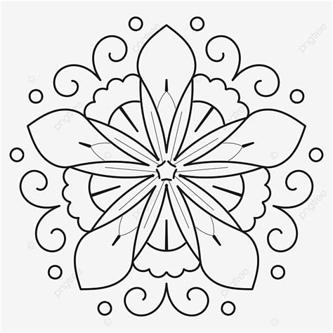 Mandala Line Art Flower Mandala Mandala Flower Line Art Png And