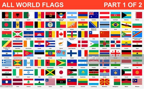 All World Flags In Alphabetical Order Part 1 Of 2 High Res Vector