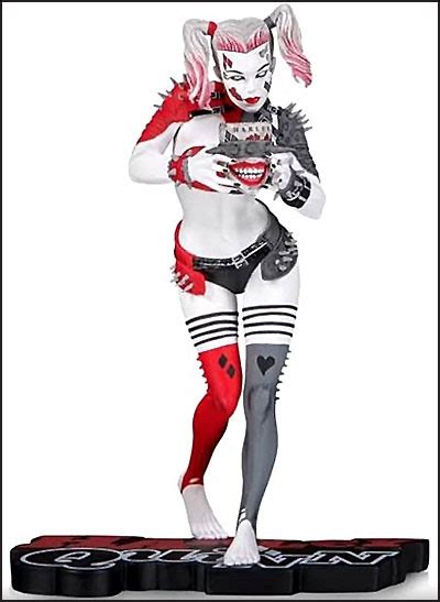 Harley Quinn Red White And Black Statue By Greg Horn Buds Art Books
